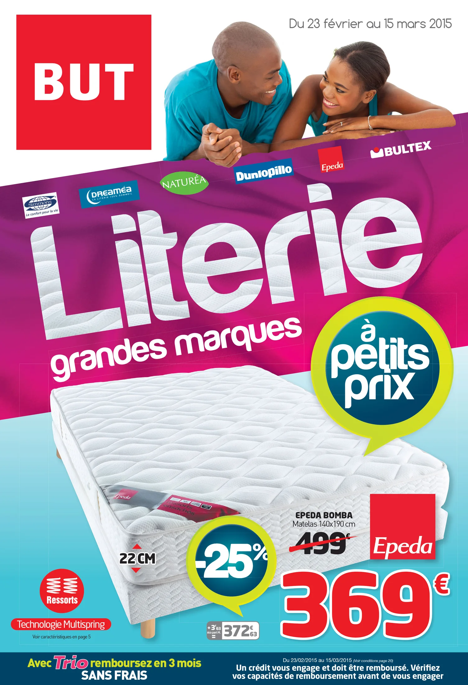Visuel publicitaire BUT — literie.