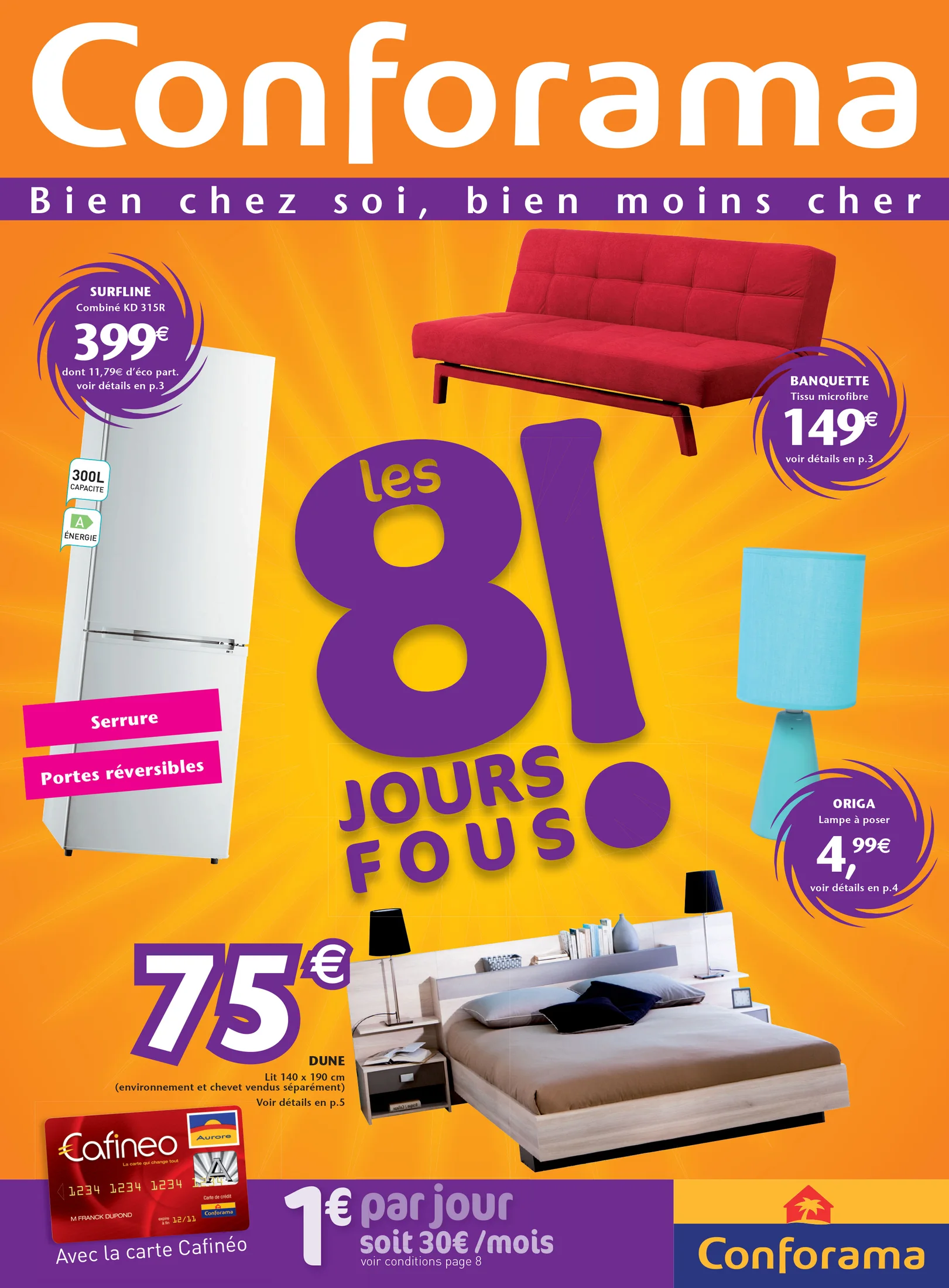 Visuel publicitaire Conforama — dépliant.