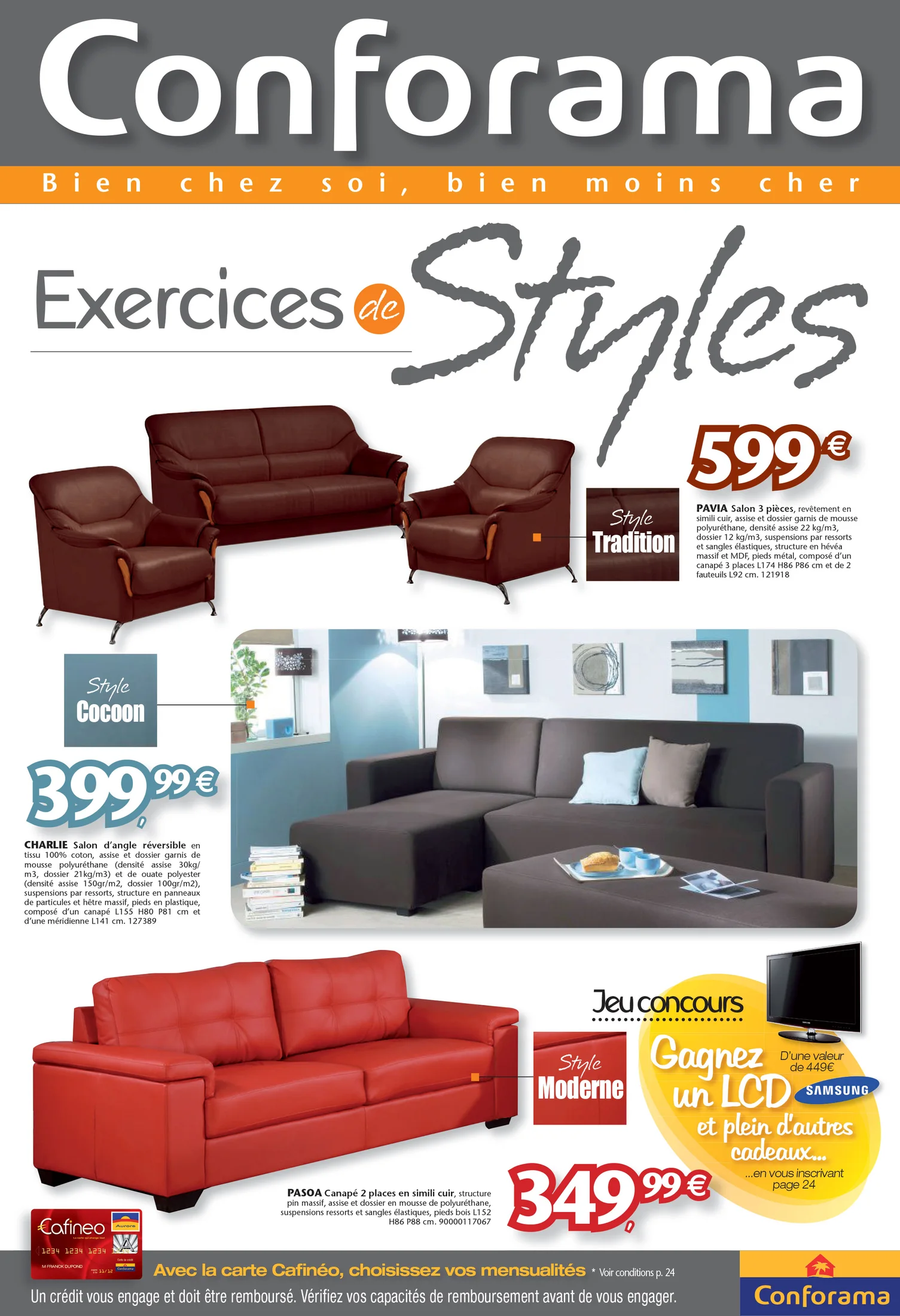 Visuel publicitaire Conforama — style.