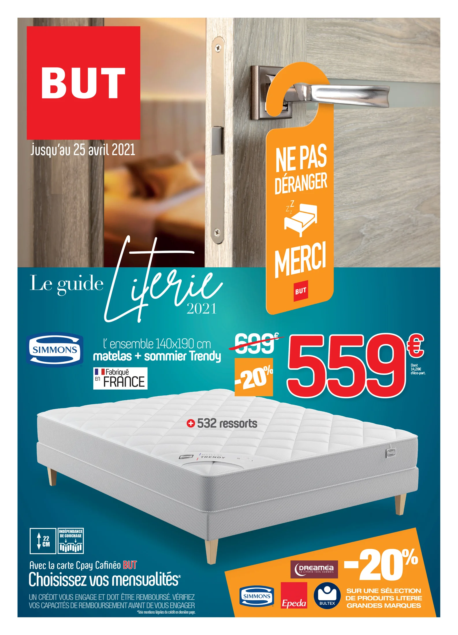 Visuel publicitaire BUT — literie.