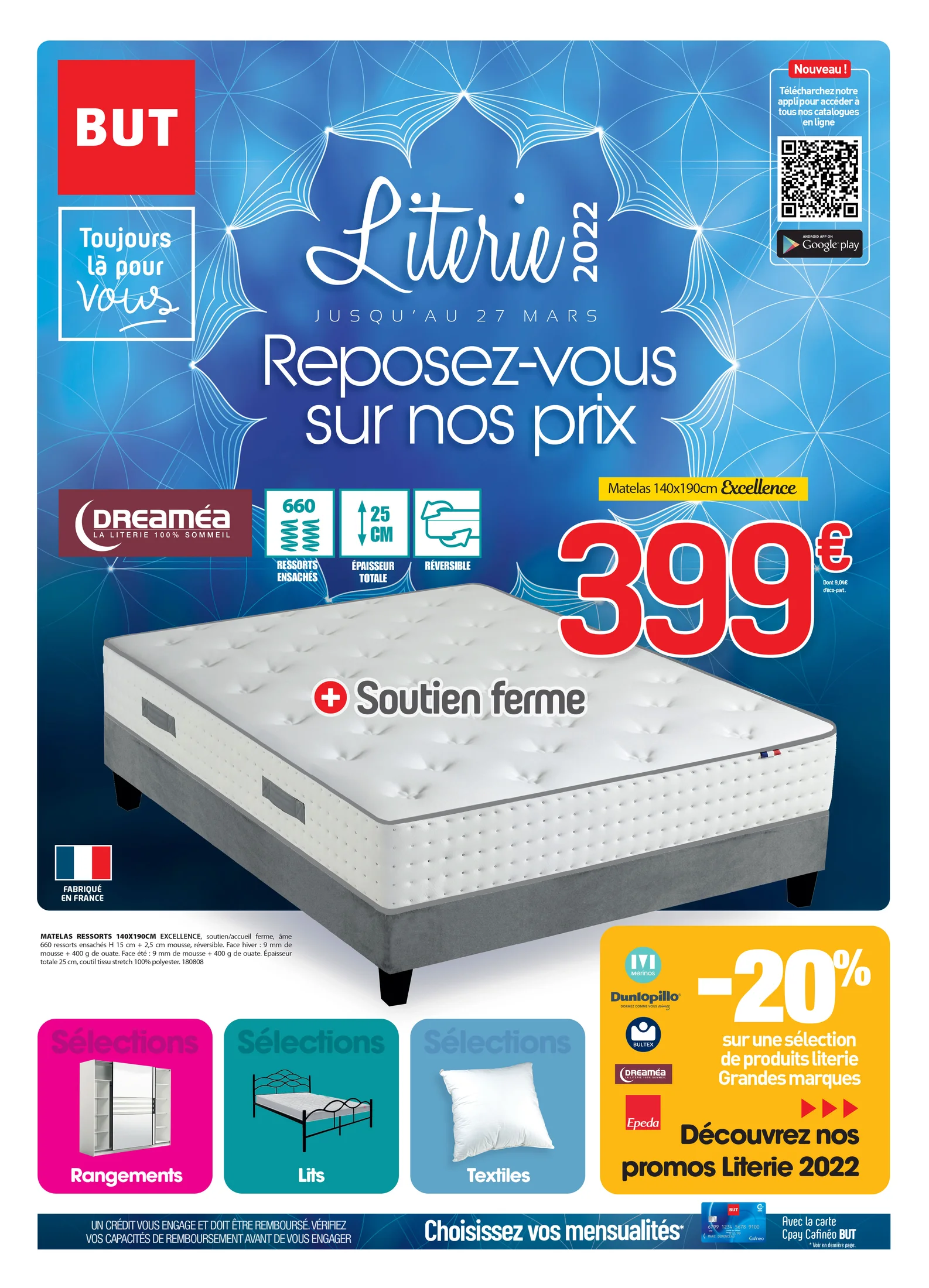 Visuel publicitaire BUT — literie.