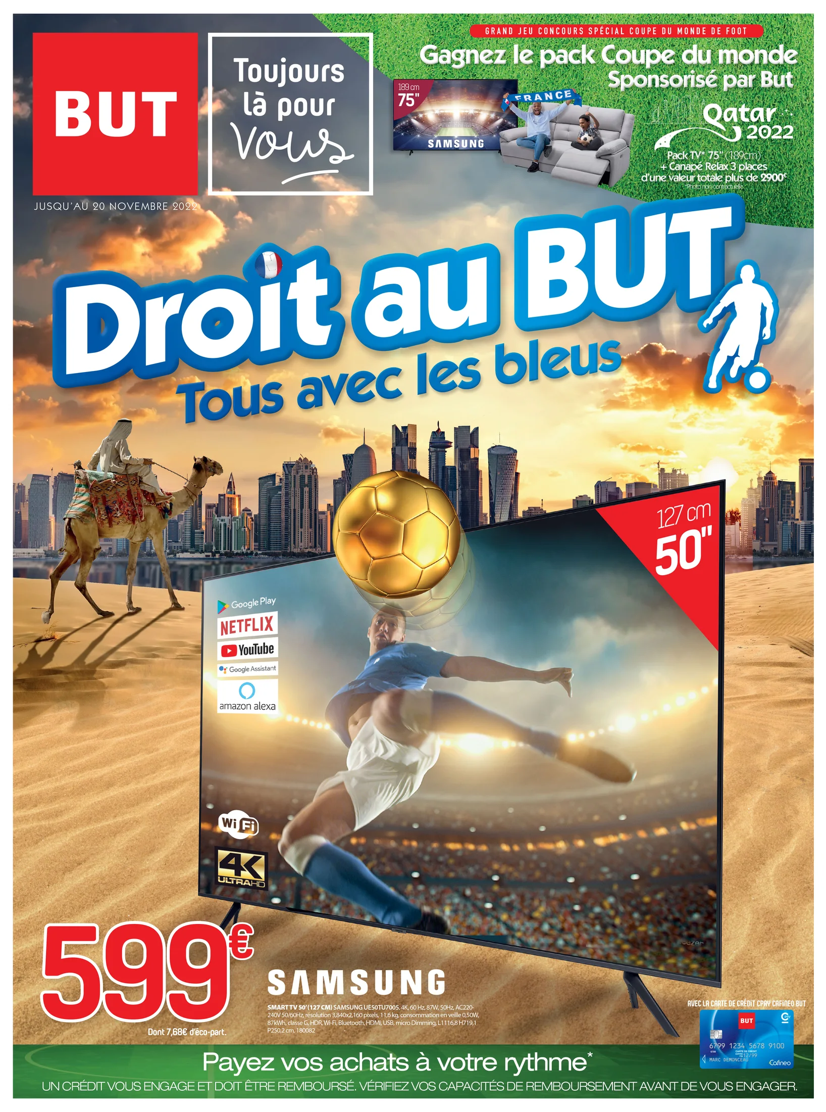 Visuel publicitaire BUT — football.