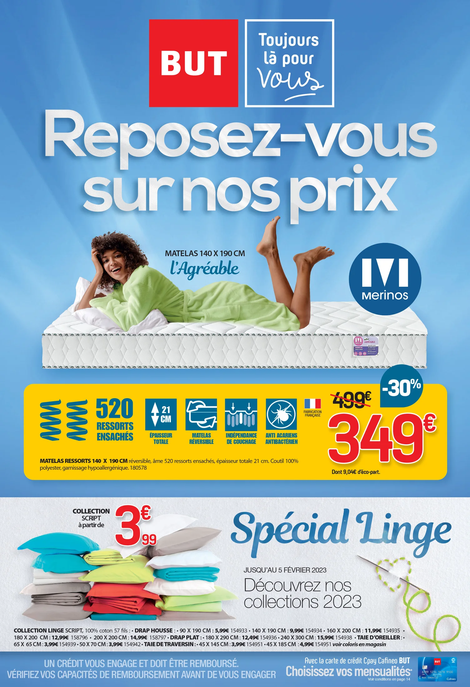 Visuel publicitaire BUT — linge.