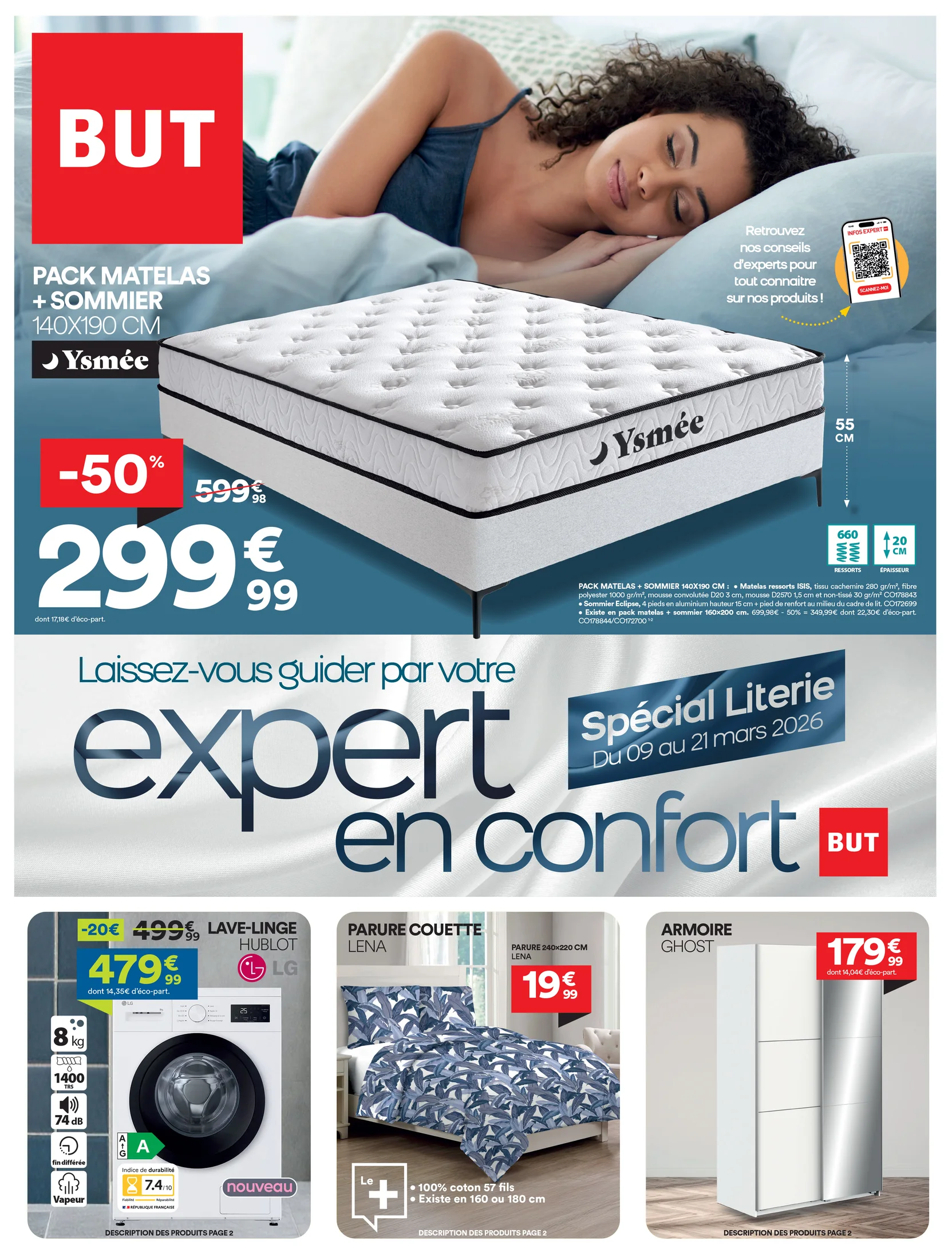 Visuel publicitaire BUT — literie.